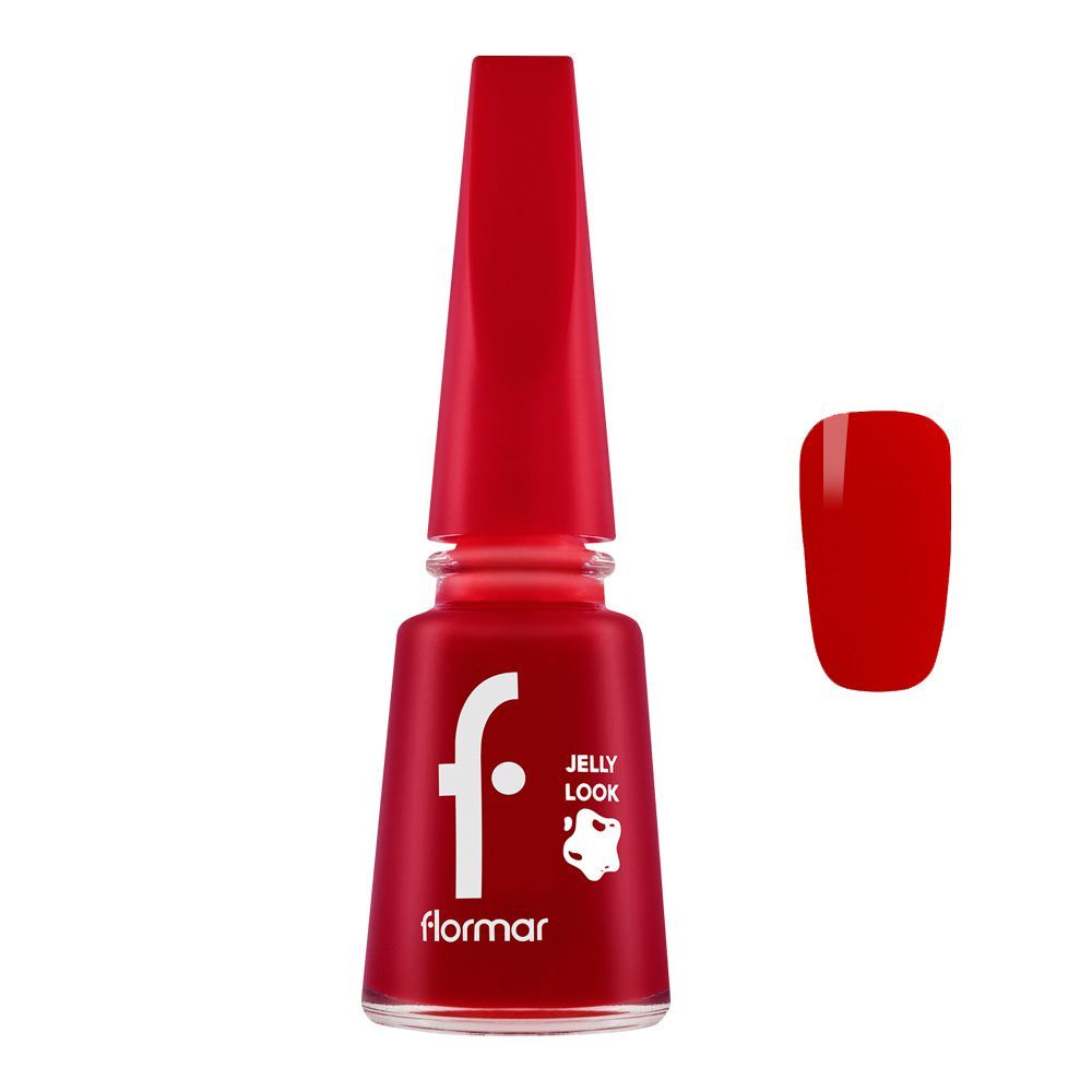 Flormar Jelly Look Nail Enamel, JL23 Stunning Red, 11ml - Main Image