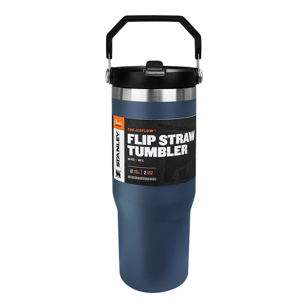 Stanley Classic Series Ice Flow Flip Straw Tumbler, 0.88 Liter, Charcoal, 10-09993-194 - Main Image