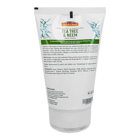 Saeed Ghani Acne Control & Pimple Clear Tea Tree & Neem Face Wash, For All Skin Types, 100ml Image 2