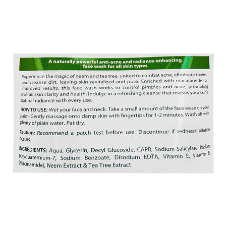 Saeed Ghani Acne Control & Pimple Clear Tea Tree & Neem Face Wash, For All Skin Types, 100ml Image 3