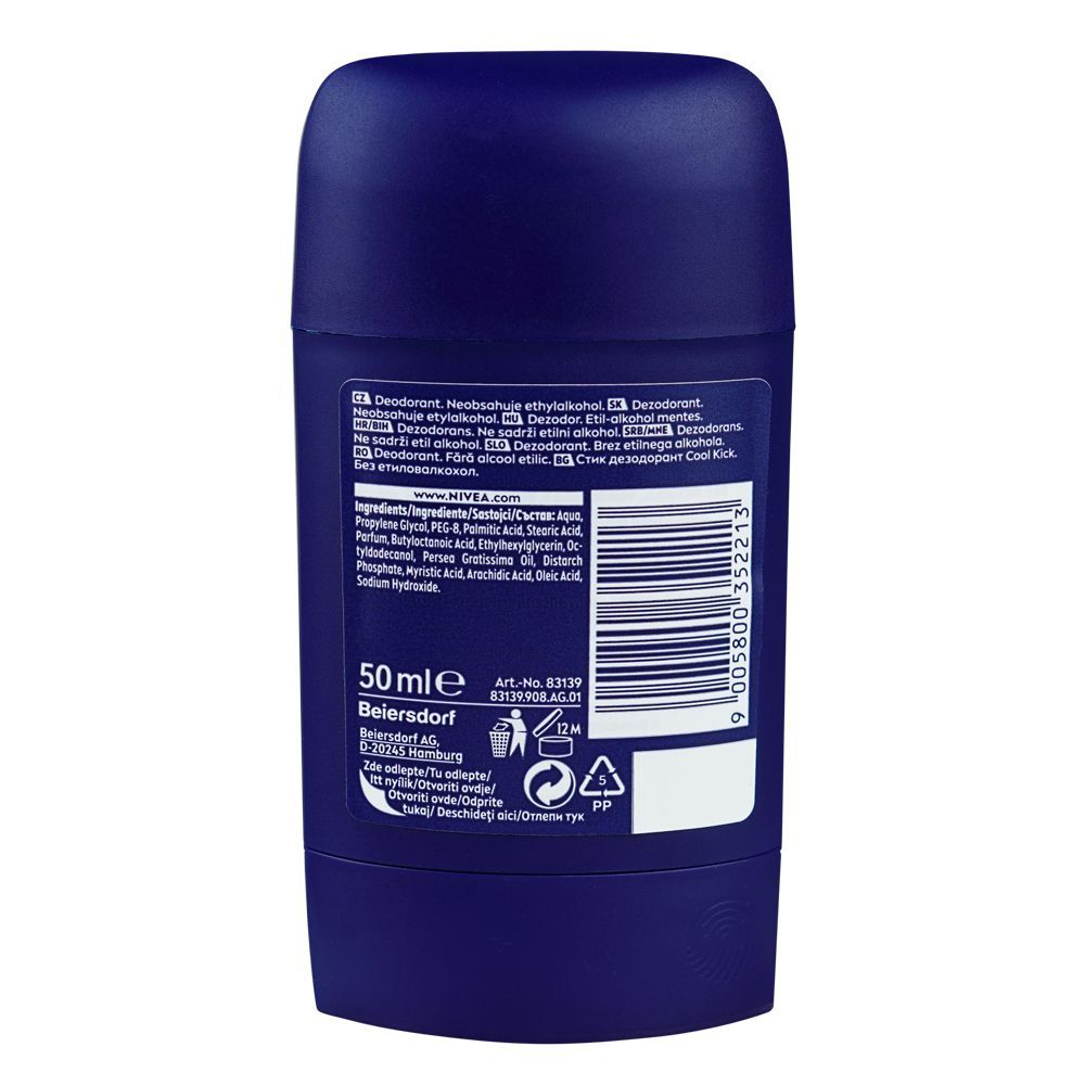 Nivea Men 48 Hour Kick Of Freshness Cool Kick Deodorant Stick, For Men, 50ml - Image 2