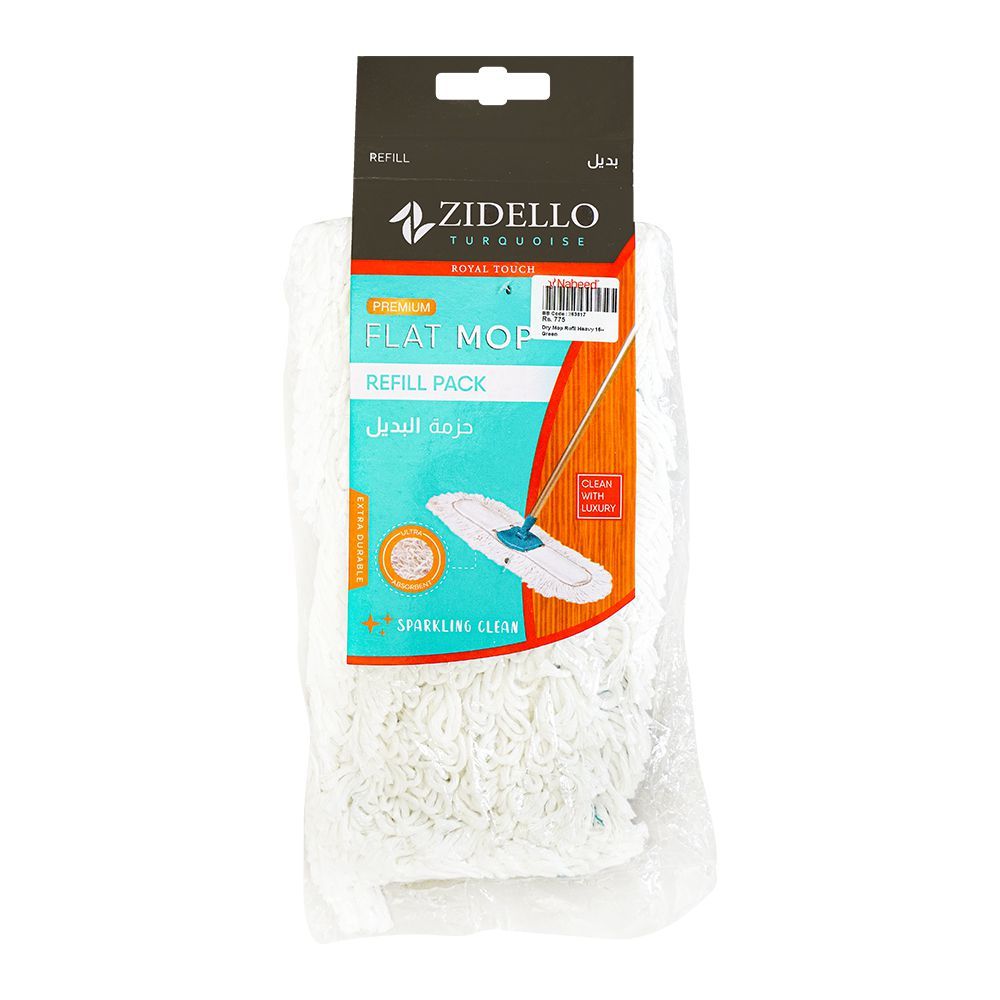 Zidello Dry Mop Refill Heavy, 16 Inches, Green - Main Image