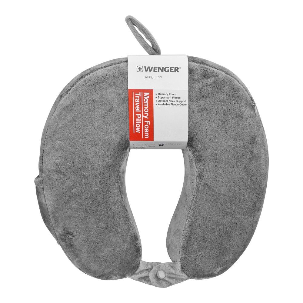 Wenger Memory Foam Travel Pillow, Grey, 611884 - Main Image