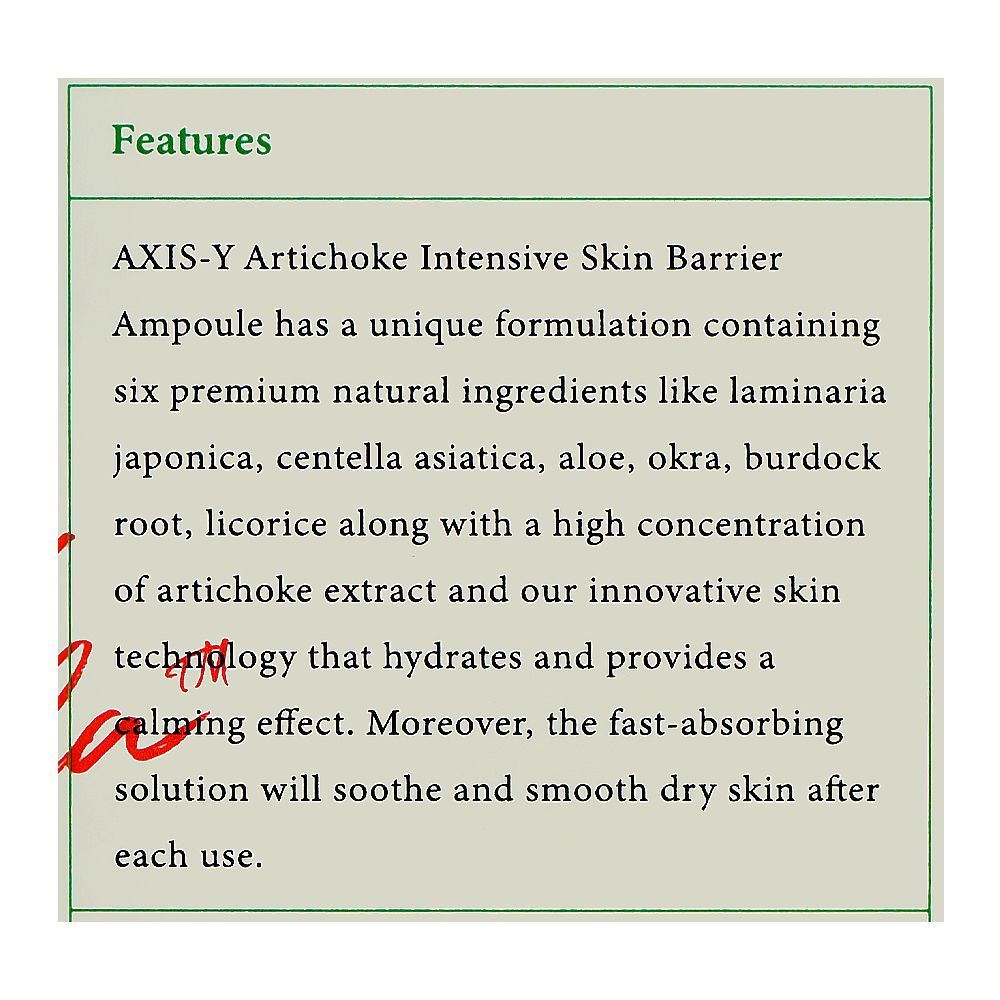 Axis-Y Artichoke Intensive Skin Barrier Ampoule, 30ml - Image 5