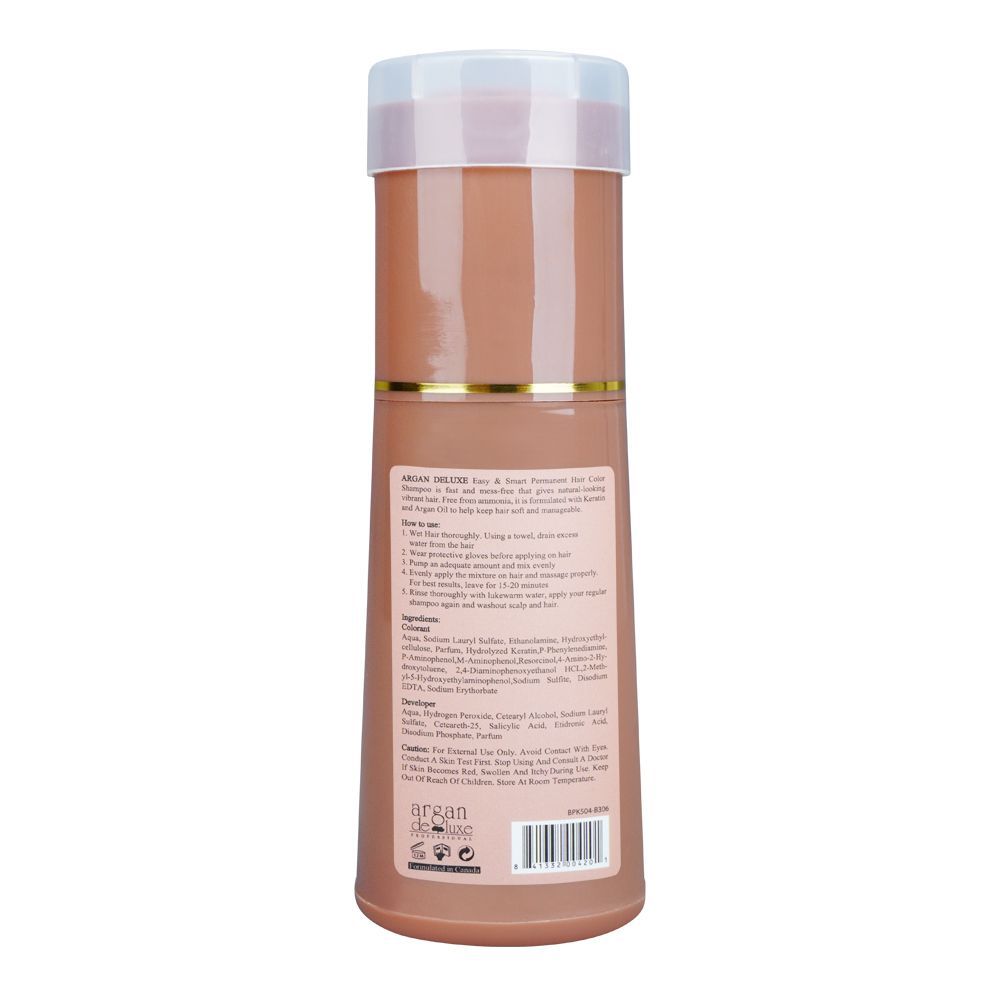 Argan De Luxe Easy & Smart Keratin Color Shampoo, Chestnut Brown, For Men & Women, 200ml - Image 2