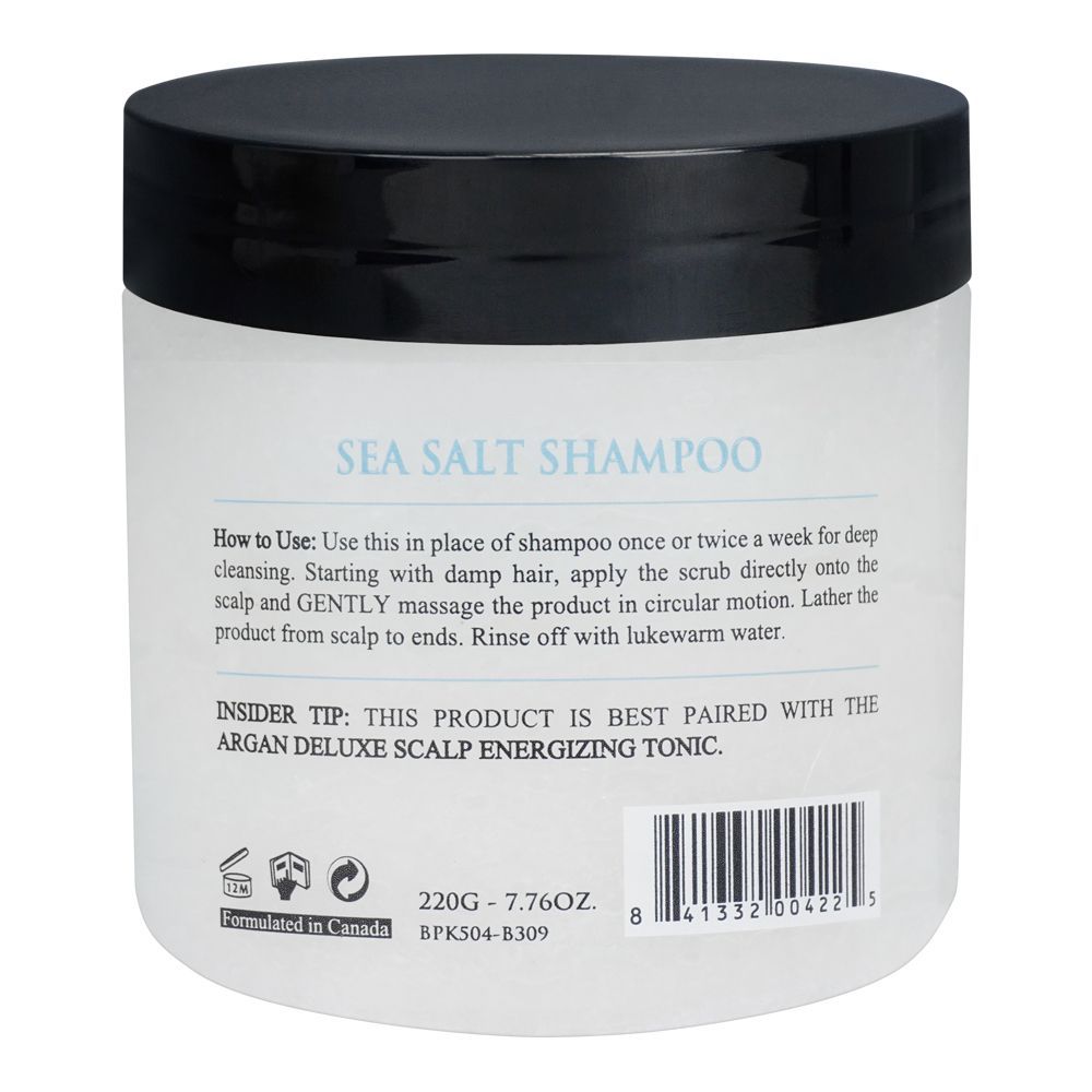 Argan De Luxe Sea Salt Shampoo Soothing Detox Treatment, For Sensitive Or Oily Scalp, 220g - Image 3