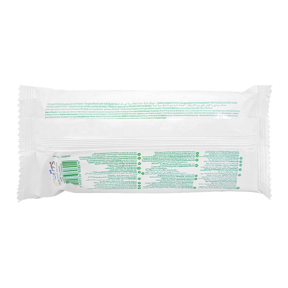 Evony Surgical Mask With Soft Elastic Ears & 3 Layers, 10-Pack - Image 2