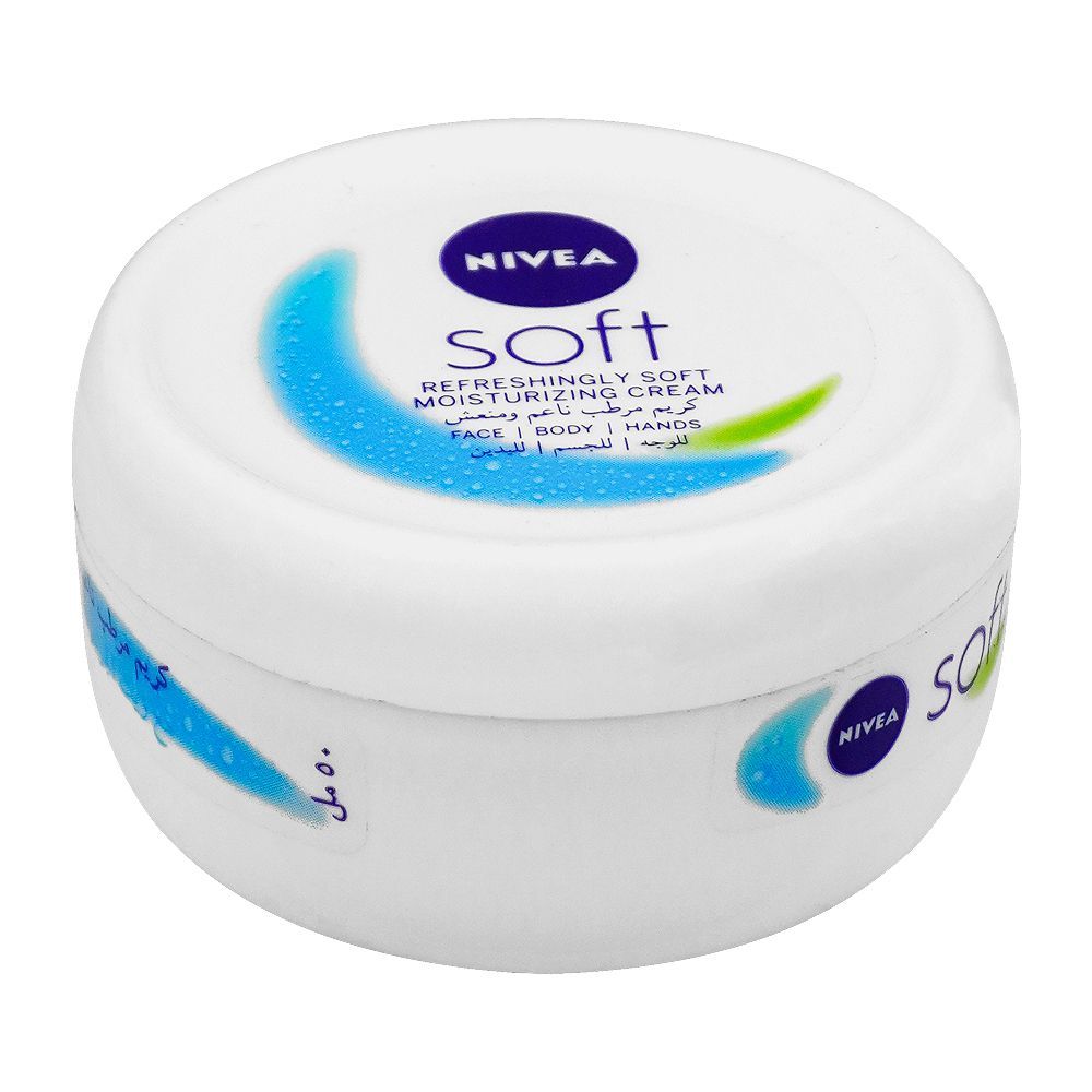 Nivea Soft Refreshingly Soft Moisturizing Cream, For Face/Body/Hands, 50ml - Main Image