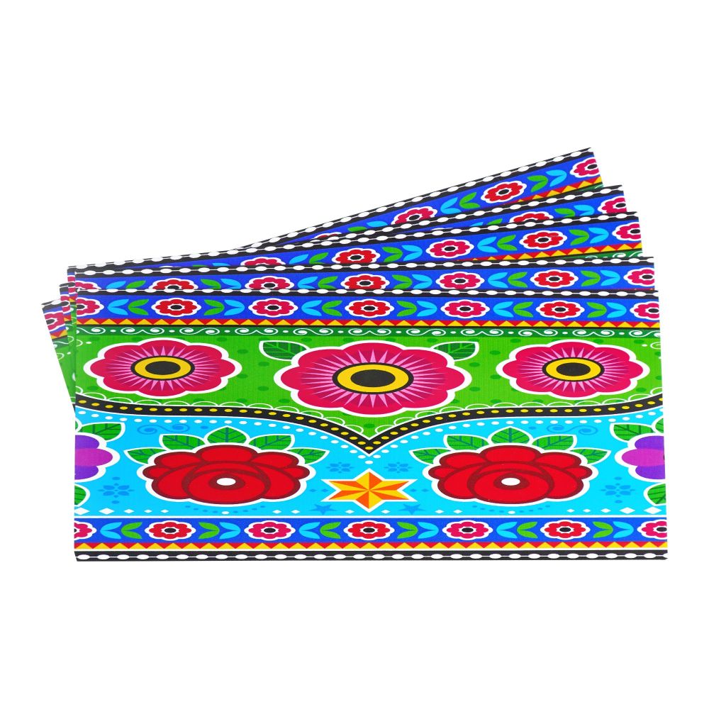 Star Shine Truck Art Floral Envelops Set, Light Blue, 5-Pack - Main Image
