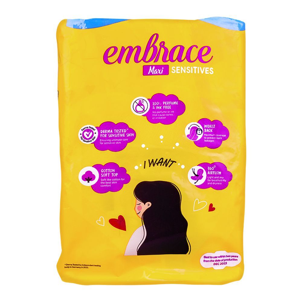 Embrace Sensitive Maxi Pads, Extra Long, Trio Pack, 26-Pack, Rs.150/- Off - Image 2