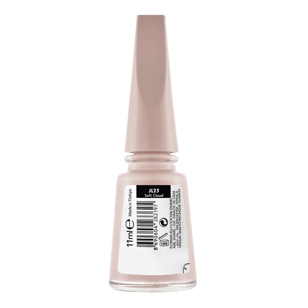 Flormar Jelly Look Nail Enamel, 11ml, JL25 Soft Cloud - Image 2