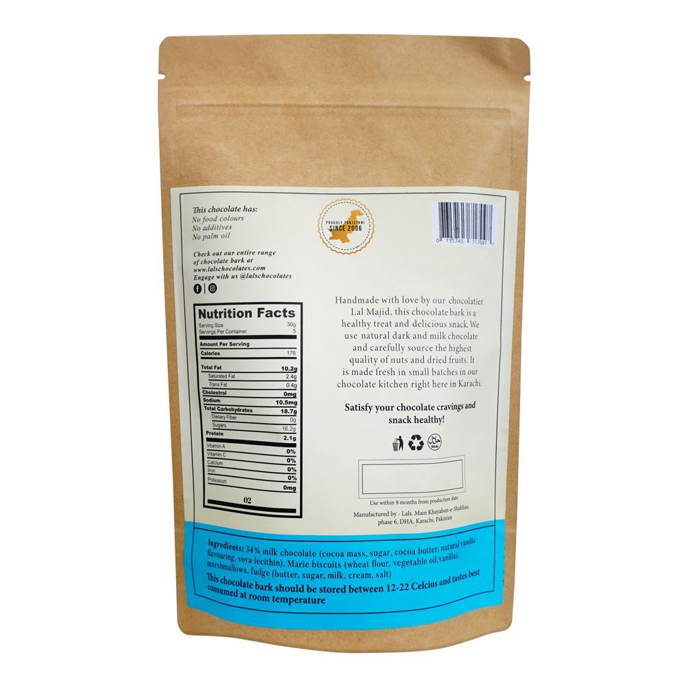 Lals Chocolate Biscuit Fudge Marshmallow Milk Chocolate Pouch, 150g - Image 2