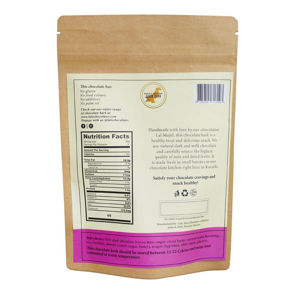 Lals Chocolate Nougat Dark Chocolate Pouch, 150g - Image 3