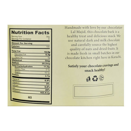 Lals Chocolate Raisin, Pistachio & Almond Dark Chocolate Pouch, 150g - Image 3
