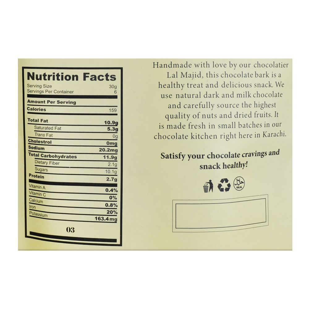 Lals Chocolate Raisin, Pistachio & Almond Dark Chocolate Pouch, 150g - Image 3