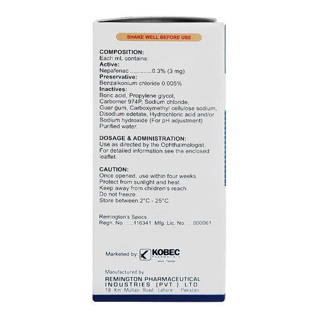 Kobec Pharmacals Nepanac Forte 0.3% Suspension, 3ml - Image 3