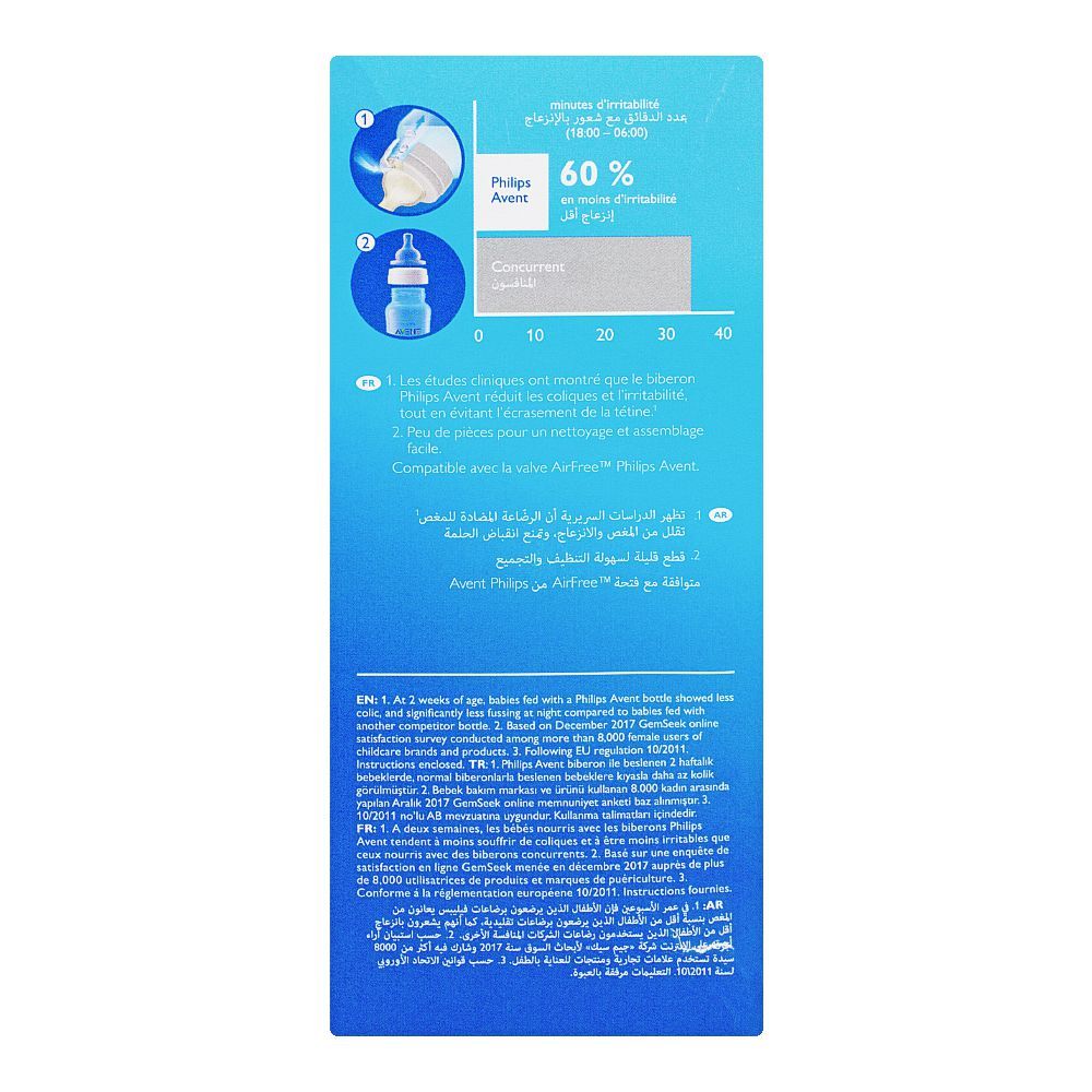 Avent Anti-Colic Wide Neck Feeding Bottle, 2-Pack, 260ml, SCF815/62 - Image 3