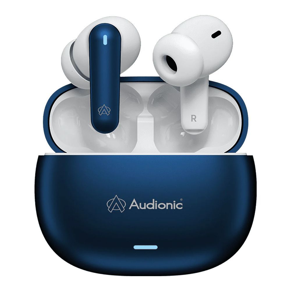 Audionic Quad Mic ENC Environmental Noise Cancellation Wireless Earbuds Airbud-425, Blue - Main Image
