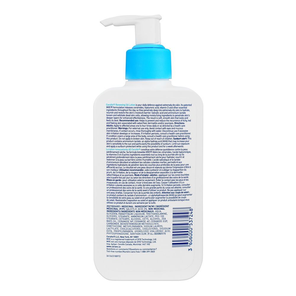 CeraVe Renewing SA Lotion for Extremely Dry & Rough Skin with Salicylic Acid and Vitamin D, 237ml - Image 2