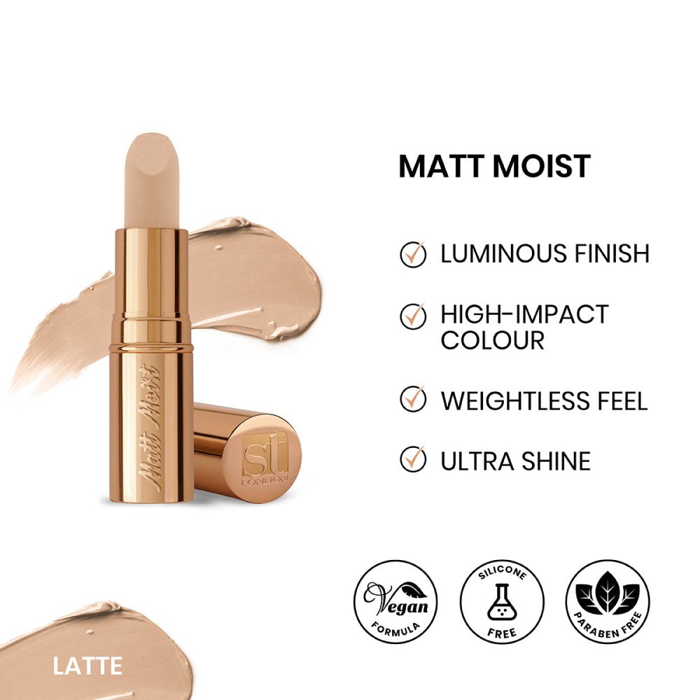 ST London Matte Moist Long Lasting Lipstick, Latte - Main Image