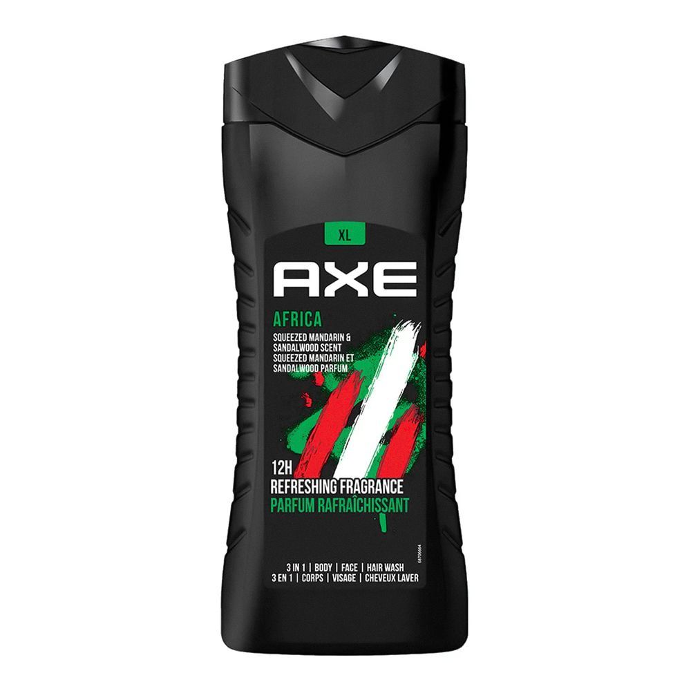 Axe Africa Squeezed Mandarin & Sandalwood Scent 3-In-1 Body, Face & Hair Wash, 400ml - Main Image