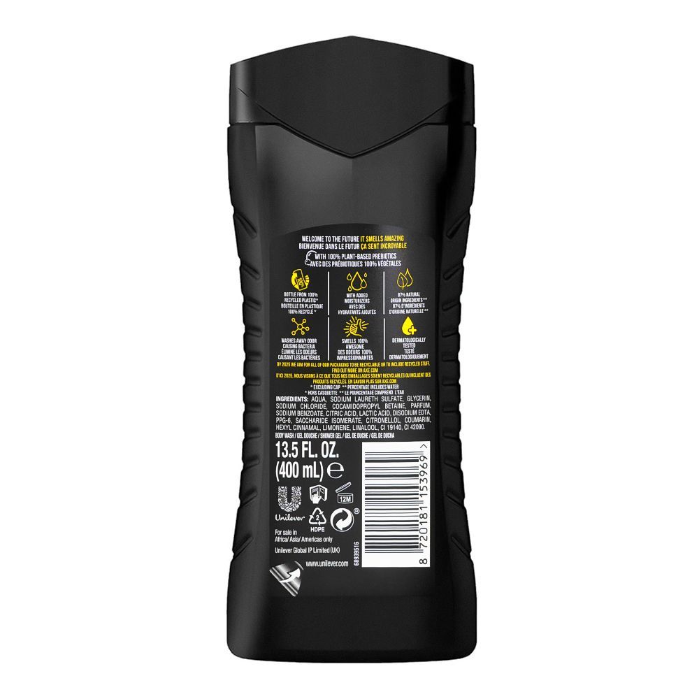 Axe Africa Squeezed Mandarin & Sandalwood Scent 3-In-1 Body, Face & Hair Wash, 400ml - Image 2