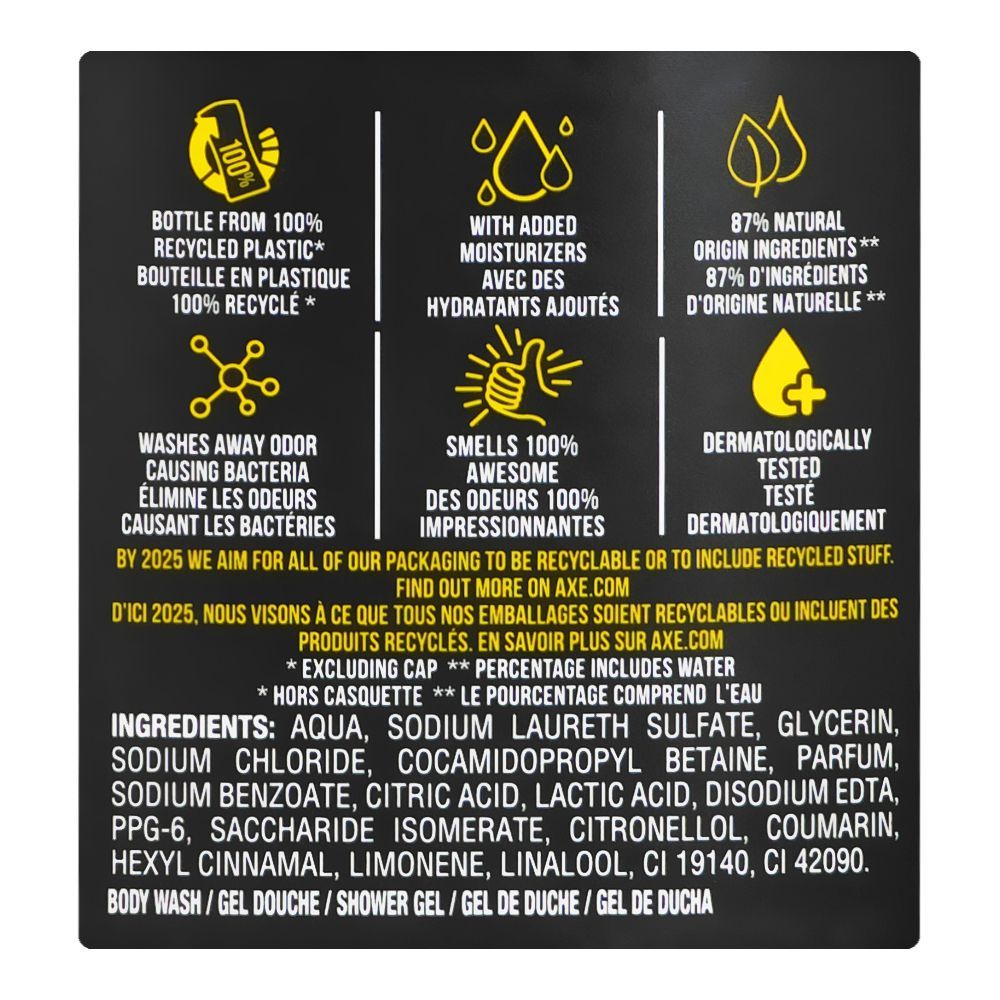 Axe Africa Squeezed Mandarin & Sandalwood Scent 3-In-1 Body, Face & Hair Wash, 400ml - Image 3