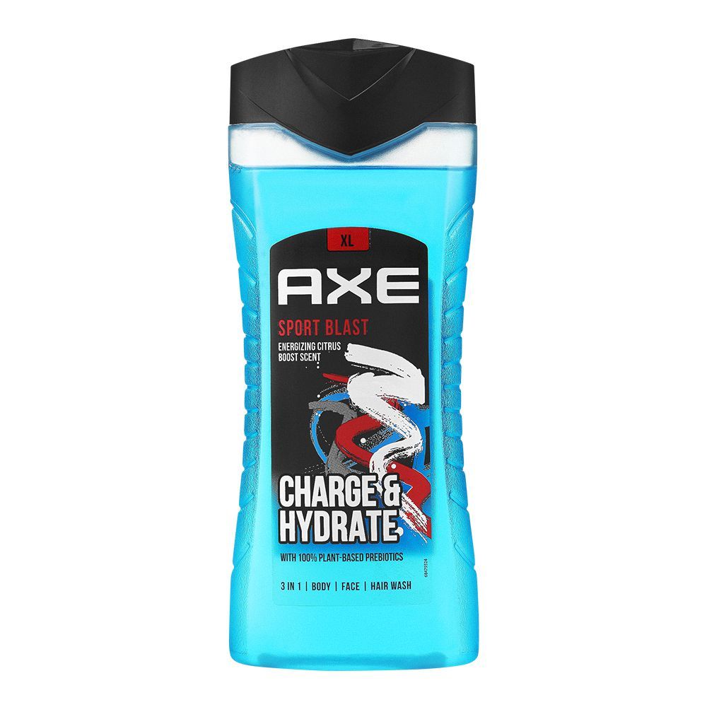 Axe Sport Blast Energizing Citrus Boost Scent 3-In-1 Body, Face & Hair Wash, 400ml - Main Image