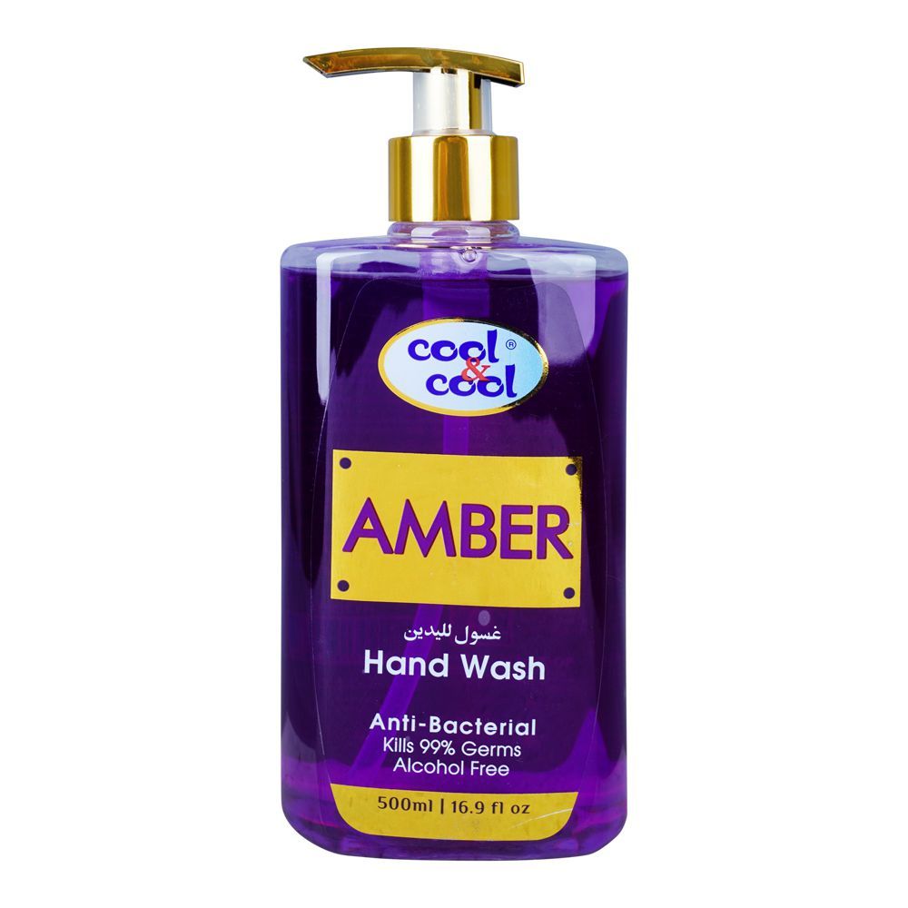 Cool & Cool Amber Anti-Bacterial Hand Wash, Alcohol-Free, 99% Germ-Killing Formula, 500ml - Main Image