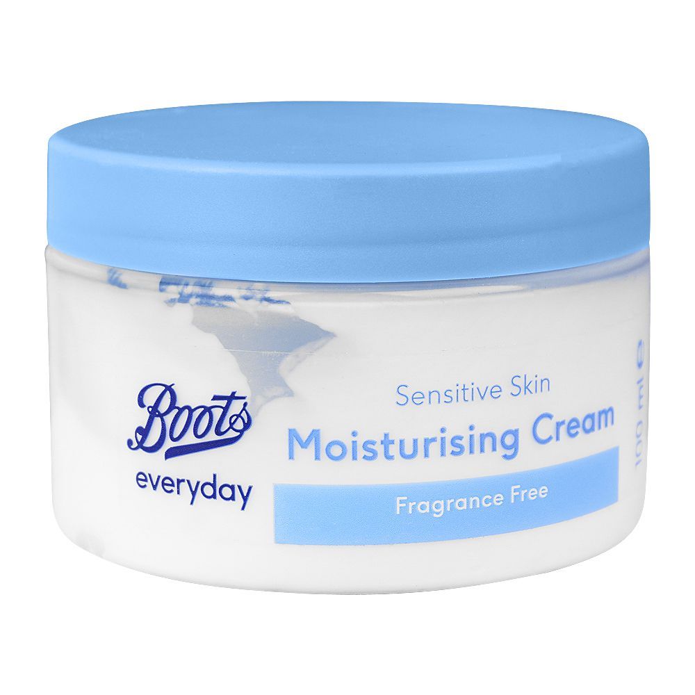 Boots Everyday Fragrance Free Moisturizing Cream, Sensitive Skin, 100ml - Main Image