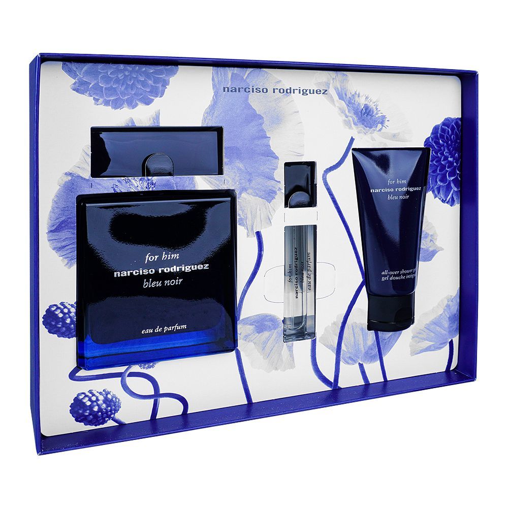 Narciso Rodriguez For Him Bleu Noir Set EDP 100ml + EDP 10ml + Shower Gel, For Men, 50ml - Main Image
