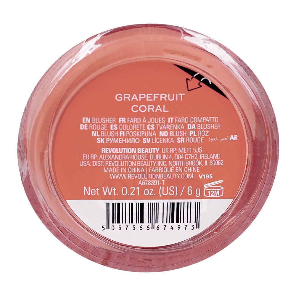 Makeup Revolution Mousse Blush, Grapefruit Coral - Image 3