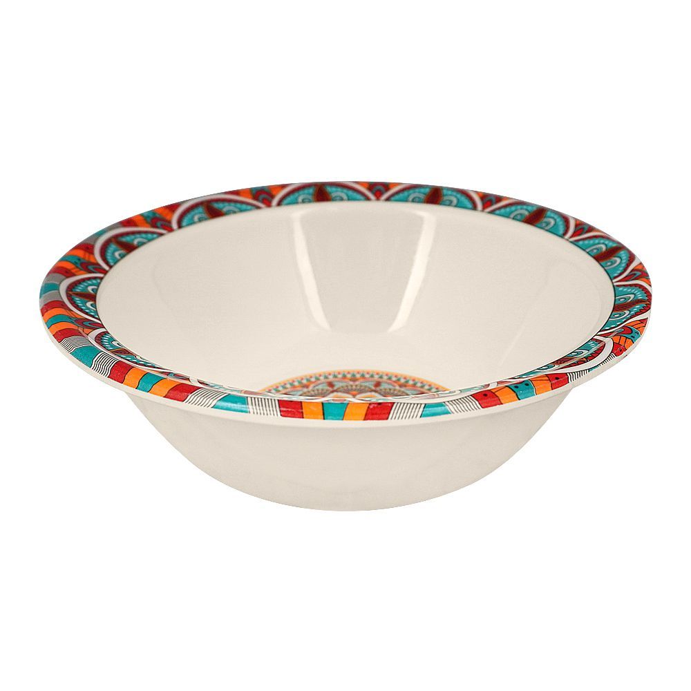 Sky Melamine Ajrak Print Bowl, 5.5 Inches, Stylish Tableware, Cultural Design - Main Image