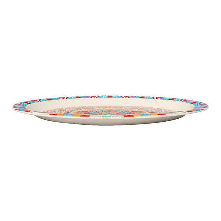 Sky Melamine Rice Dish, Ajrak Print, Cultural Design, Durable Tableware - Main Image