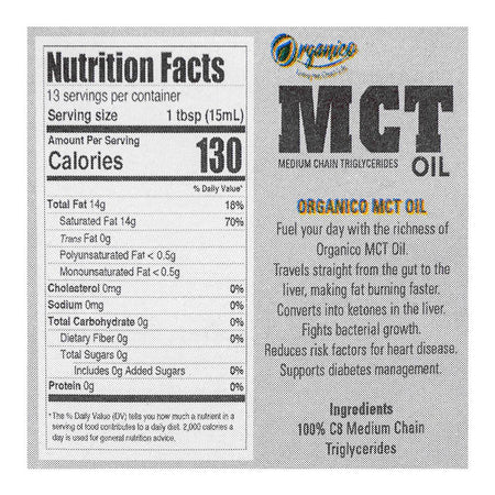 Organico MCT Oil Bottle, Cooking Oil, 500ml - Image 3