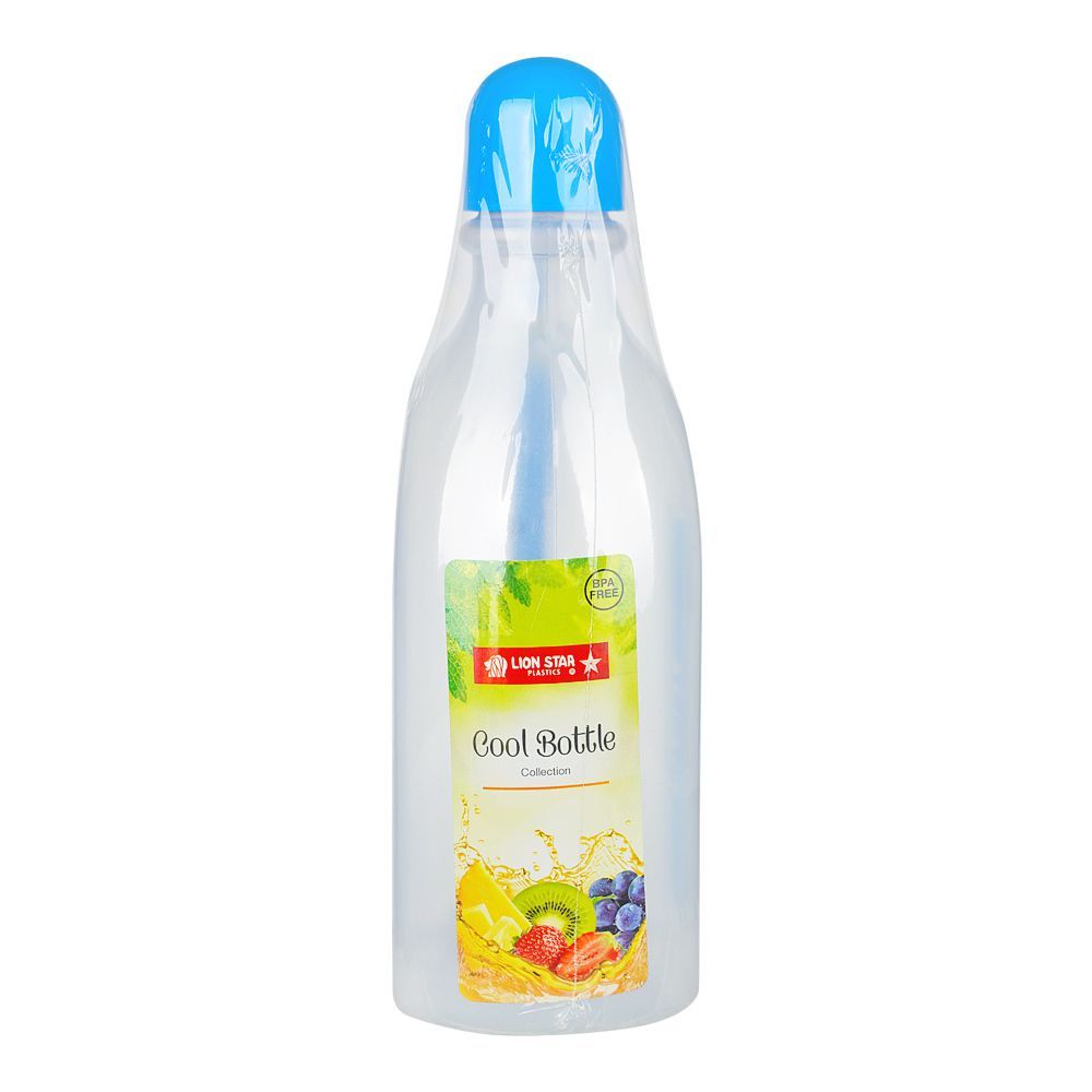 Lion Star Plastic Sport Drink Water Bottle, 1 Liter, BPA-Free, 3.9in x 3.1in x 10.2in, Blue, DB-1 - Main Image