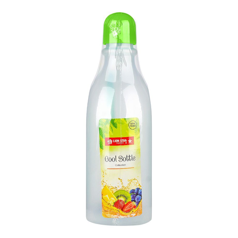 Lion Star Plastic Sport Drink Water Bottle, 1 Liter, BPA-Free, 3.9in x 3.1in x 10.2in, Green, DB-1 - Main Image