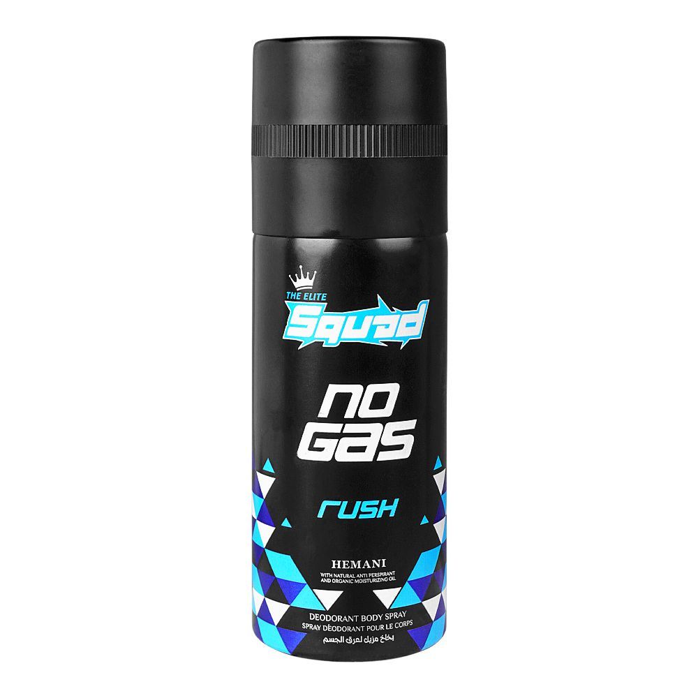 Hemani Squad, No Gas Rush Deodorant, Body Spray, Eau De Parfum, For Men & Women, 150ml - Main Image