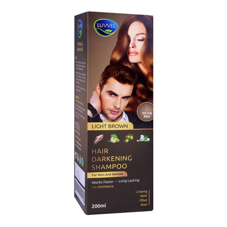 Luvvel Hair Darkening Shampoo, Light Brown, 200ml - Image 2