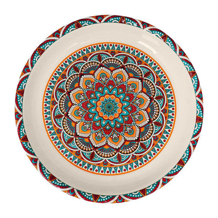 Sky Melamine Thal, Small, Ajrak Print, 12 Inches, Cultural Design, Serving Plate - Image 2