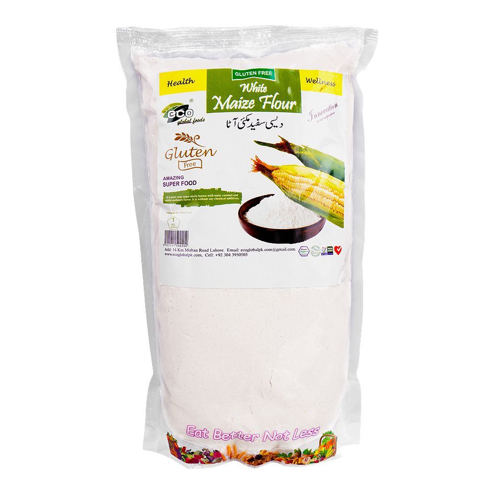 Eco Global Foods White Maize Flour, 1Kg - Main Image