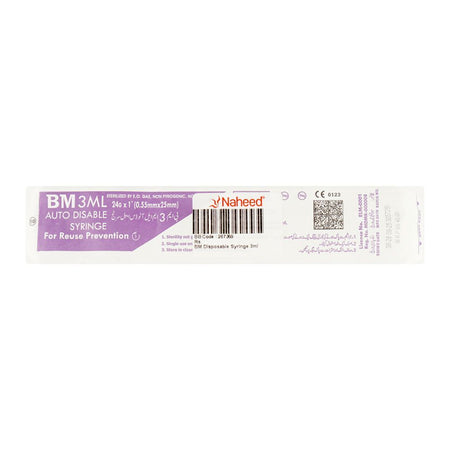 BM Disposable Syringe, 3ml - Image 2