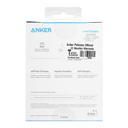 Anker 322 USB-C To USB-C Cable, 6ft Braided Back, A81F6H11 - Image 4