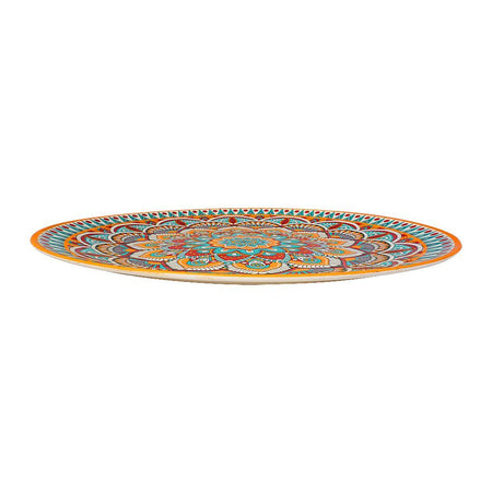 Sky Melamine Thal, Large, Ajrak Print, 18 Inches, Cultural Design, Serving Plate - Main Image