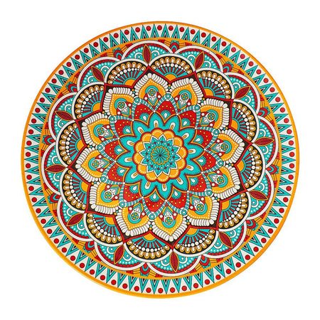 Sky Melamine Thal, Large, Ajrak Print, 18 Inches, Cultural Design, Serving Plate - Image 2