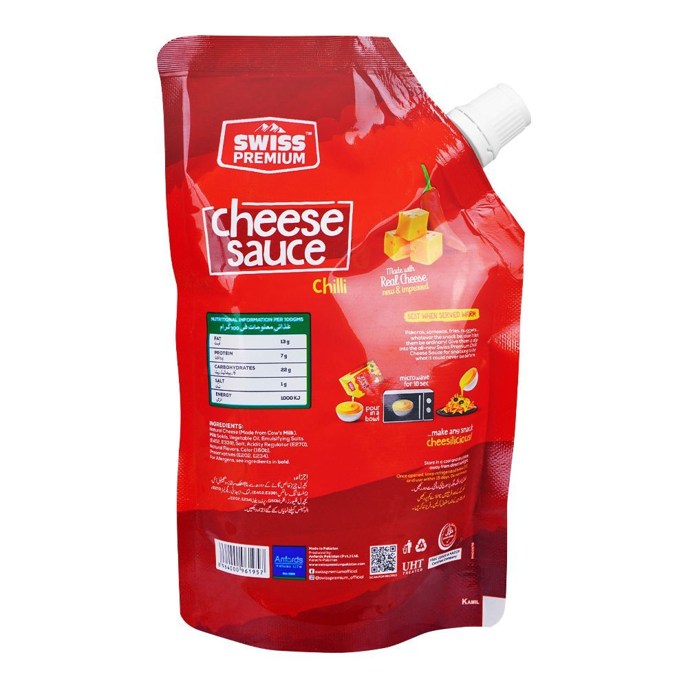 Swiss Premium Chilli Cheese Sauce Pouch, 200g - Image 2