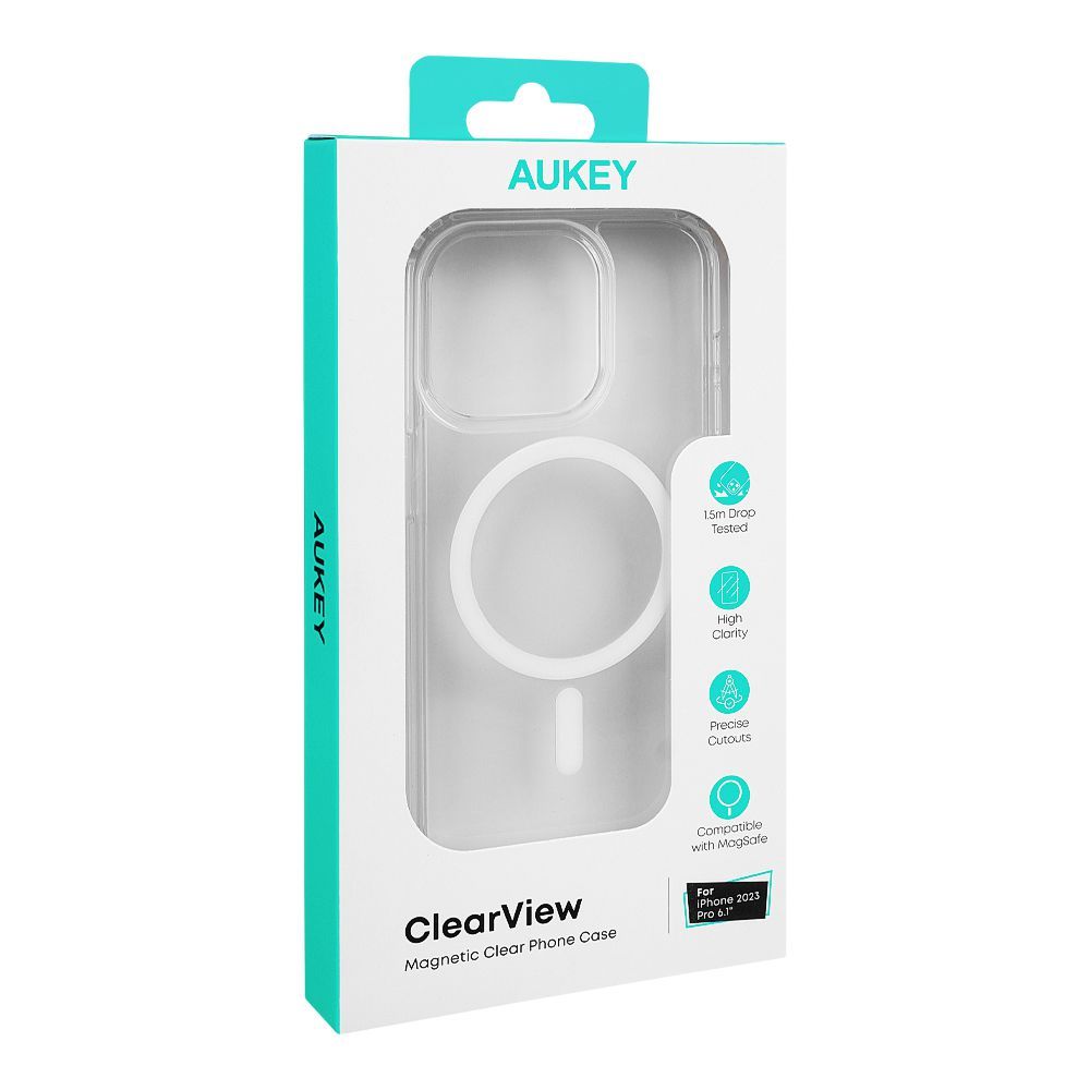 Aukey Clear View Magnetic Clear Phone Case, Transparent, For iPhone 2023 Pro 6.1", PC-TM10C - Main Image