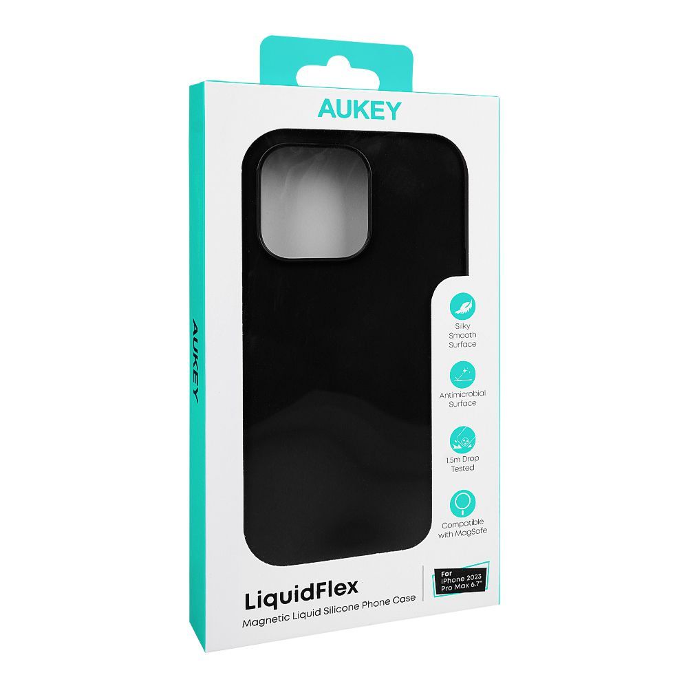 Aukey Liquid Flex Magnetic Liquid Silicone Phone Case, Black, For iPhone 2023 Pro Max 6.7", PC-GJ10D - Main Image