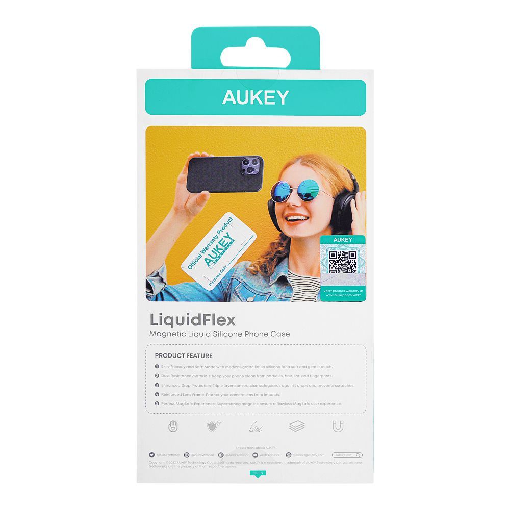 Aukey Liquid Flex Magnetic Liquid Silicone Phone Case, Black, For iPhone 2023 Pro Max 6.7", PC-GJ10D - Image 2