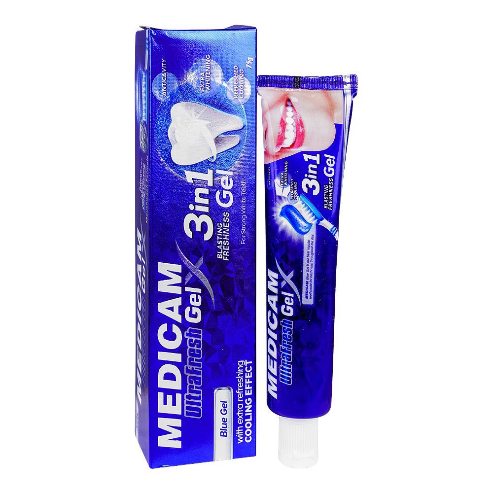Medicam Ultra Fresh 3in1 Blue Gel Toothpaste, 75g - Main Image